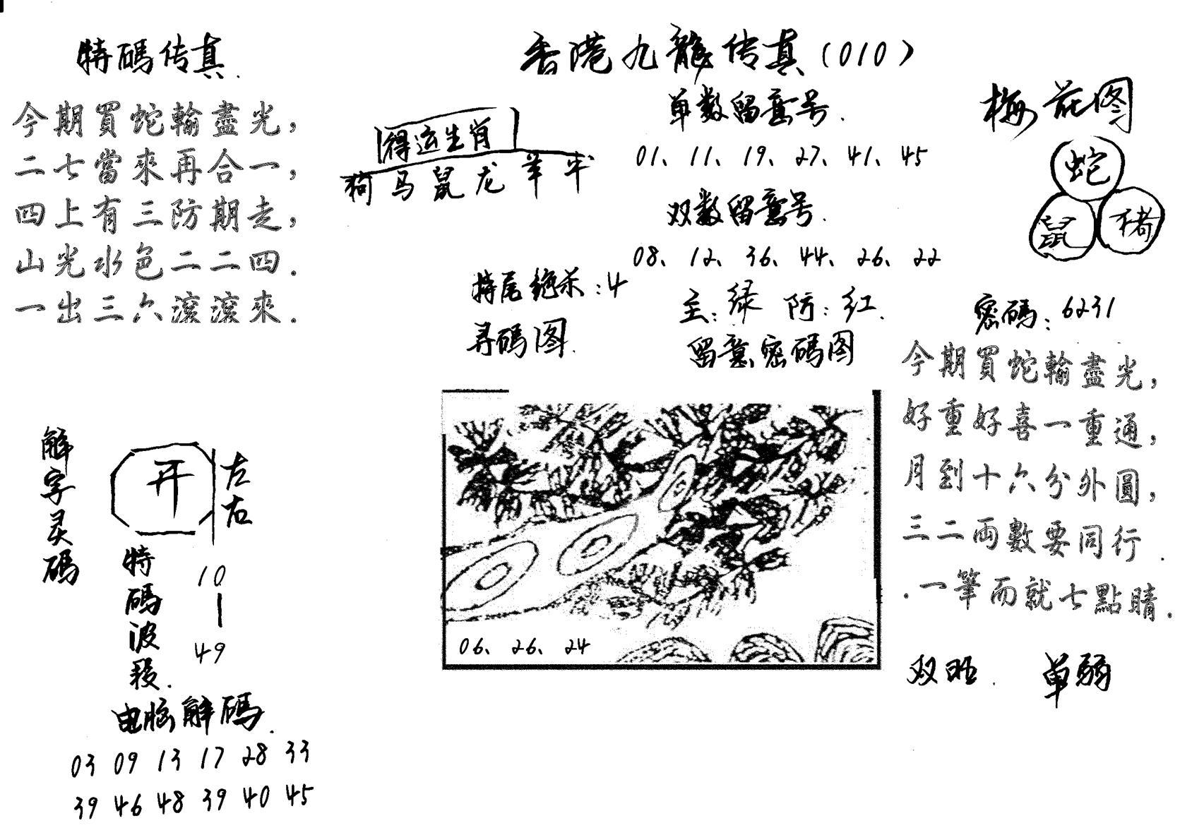 特码传真梅花图(手写版)-10