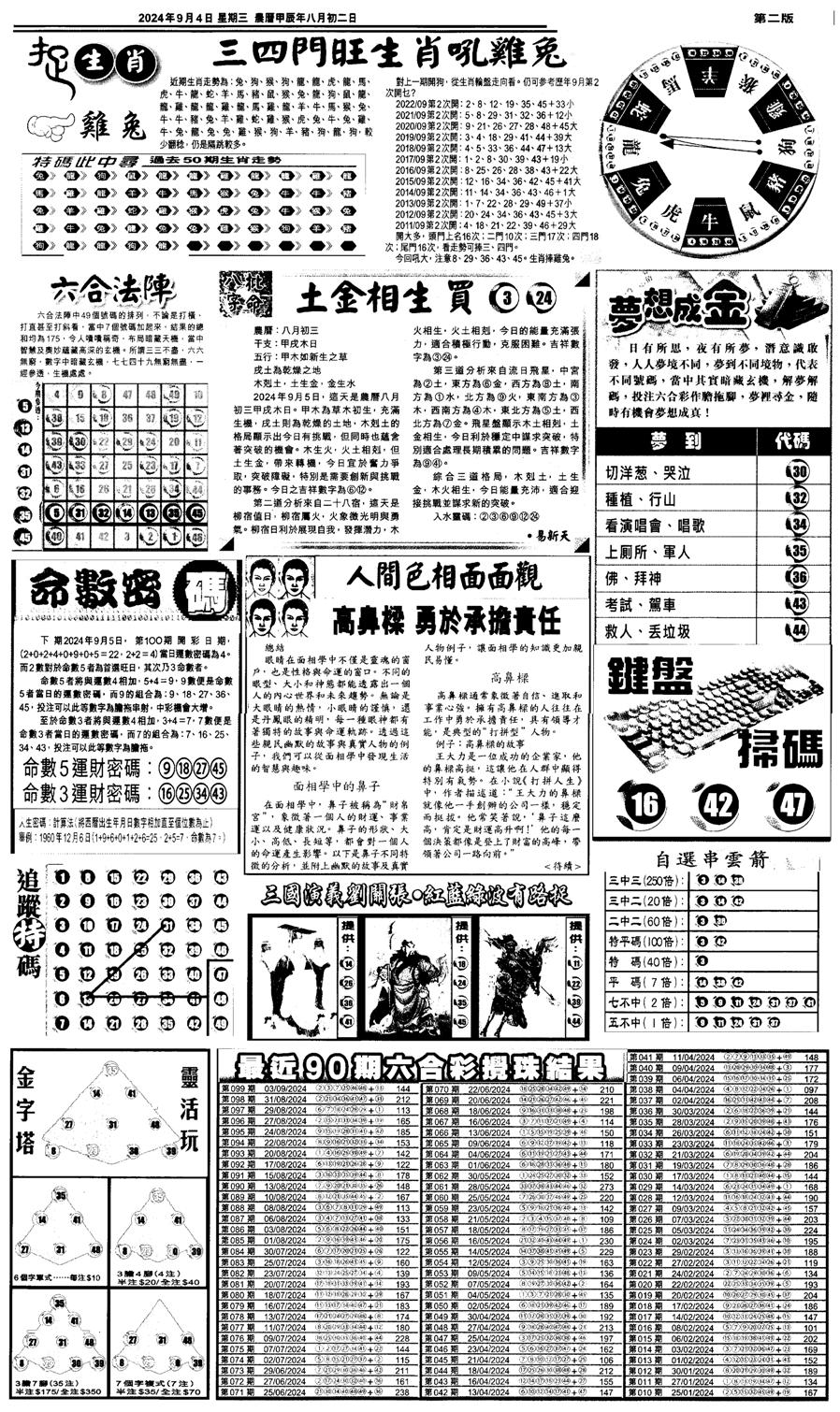 新报跑狗4-100