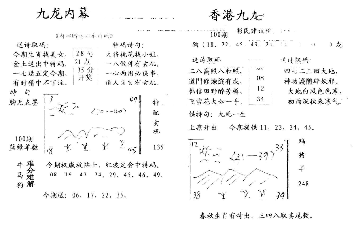 九龙内幕-开奖报(早图)-100