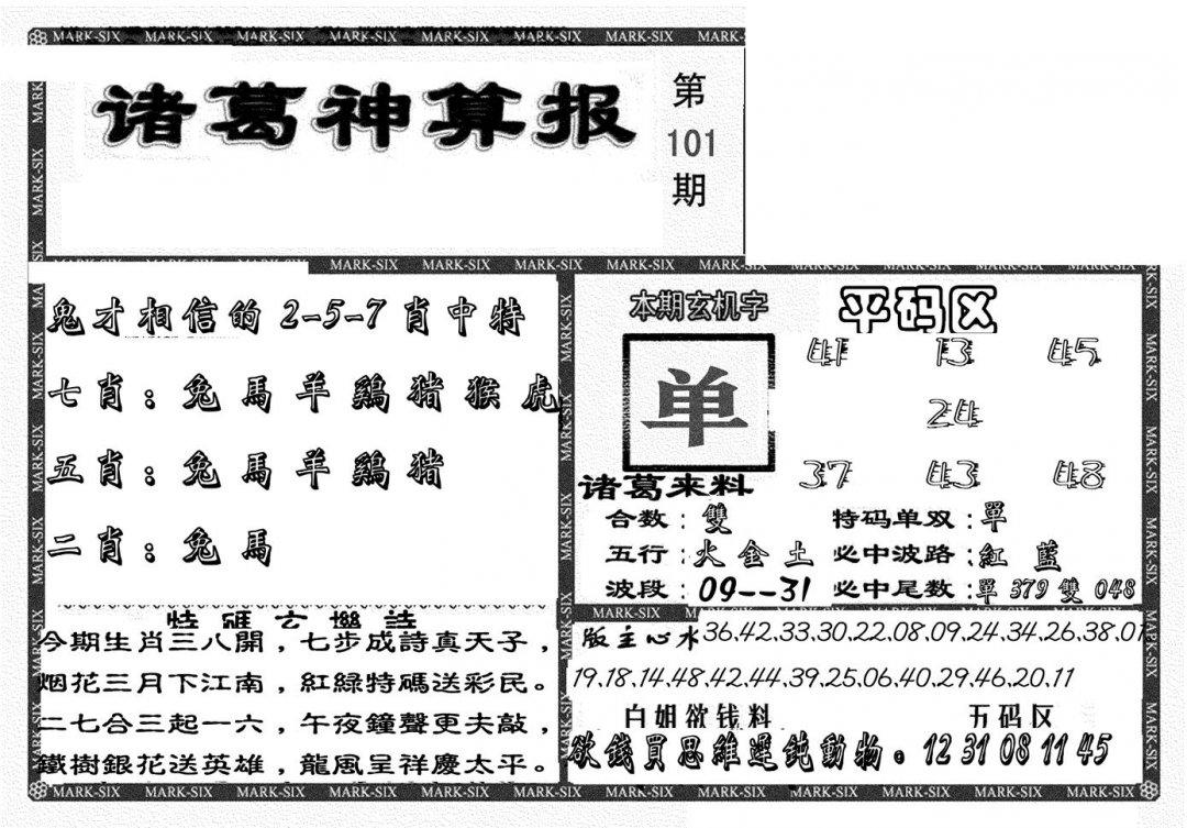 新诸葛神算报-101