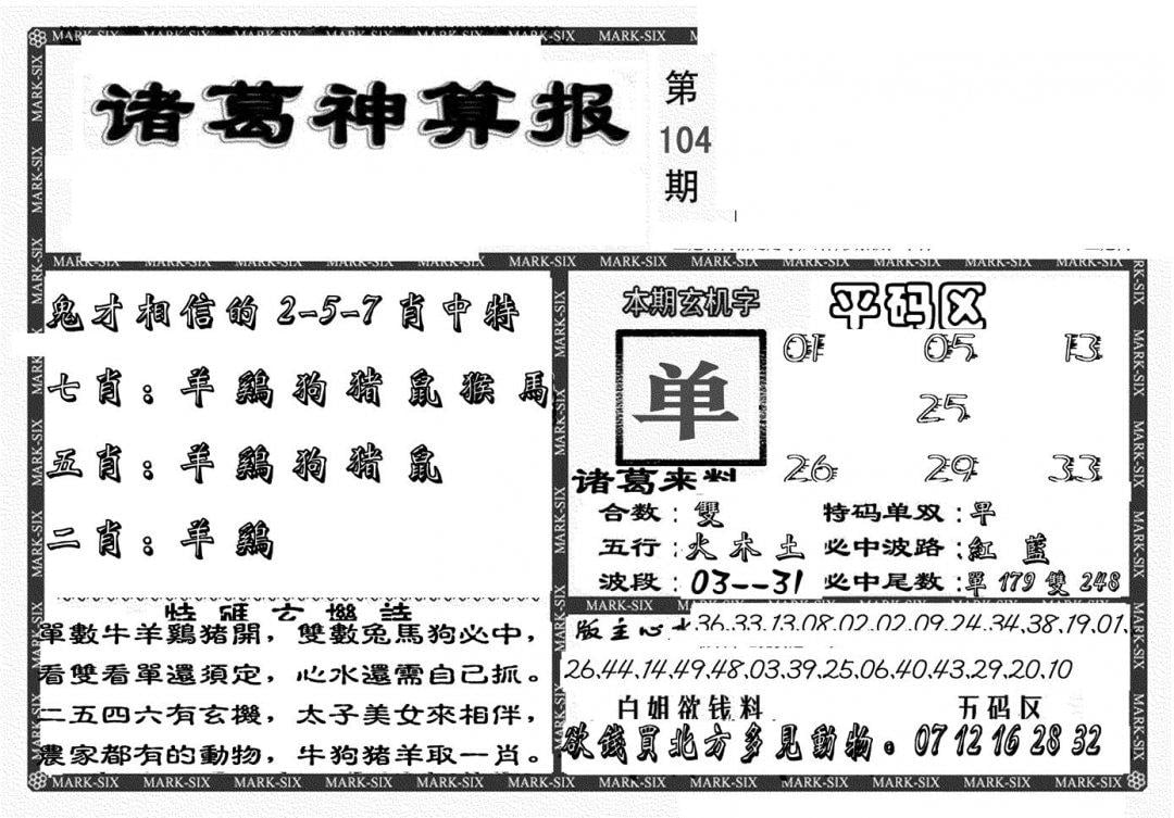 新诸葛神算报-104