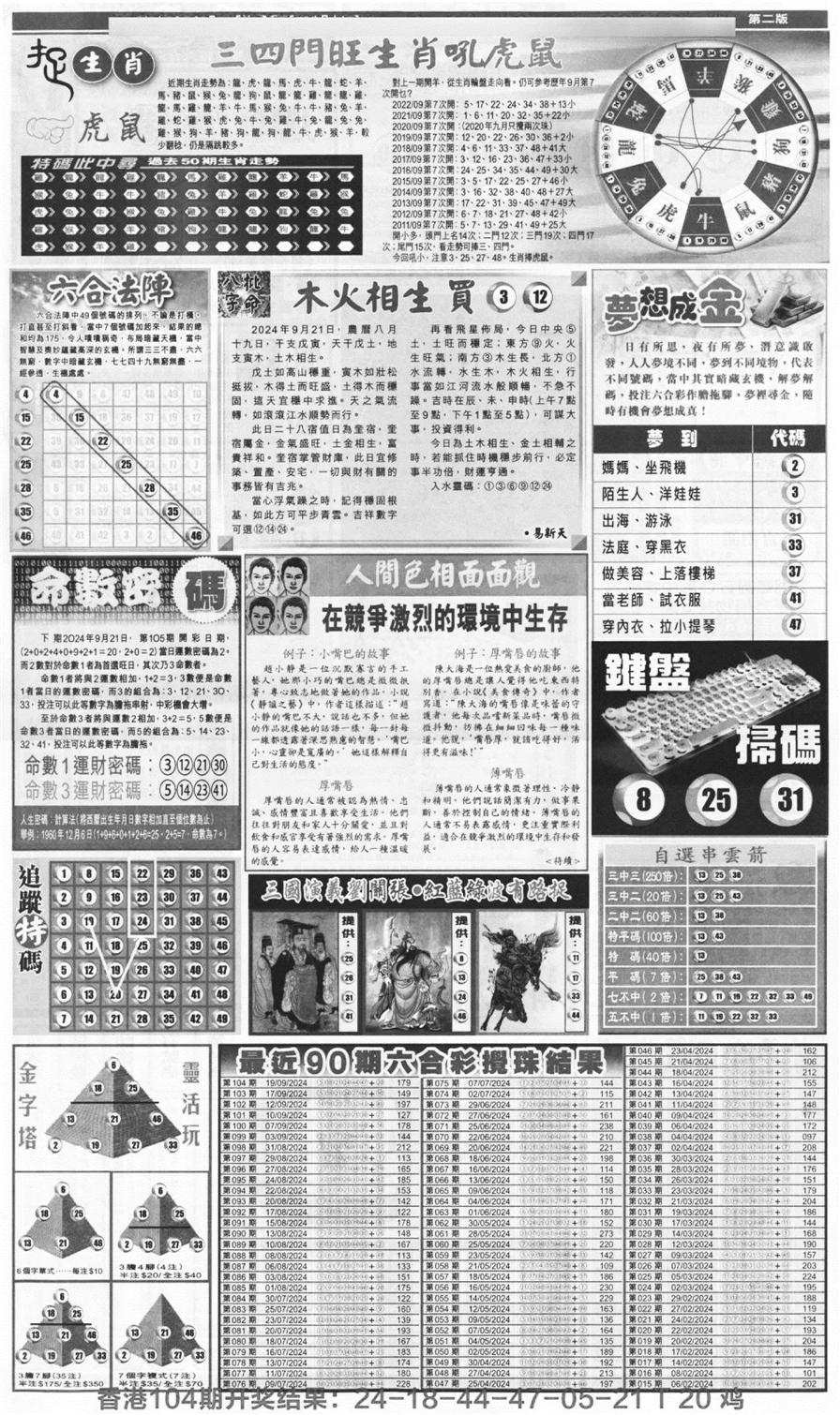 新报跑狗B(背面)-105