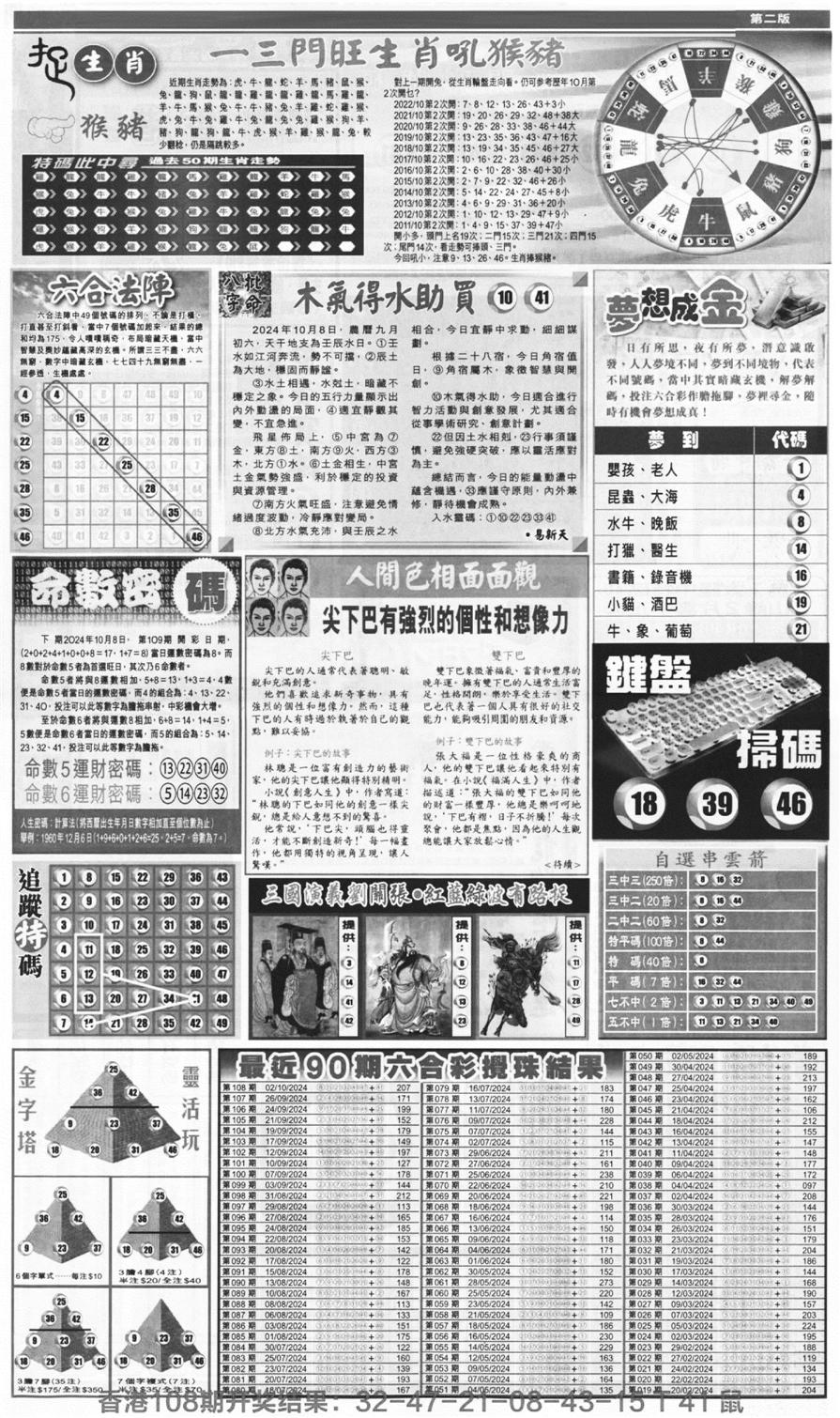 新报跑狗B(背面)-109