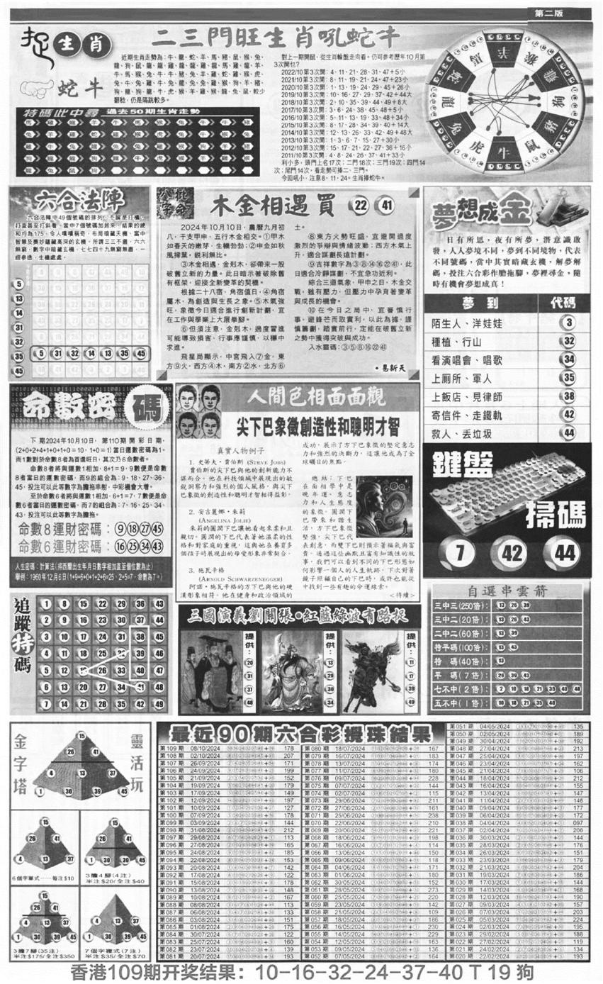 新报跑狗B(背面)-110