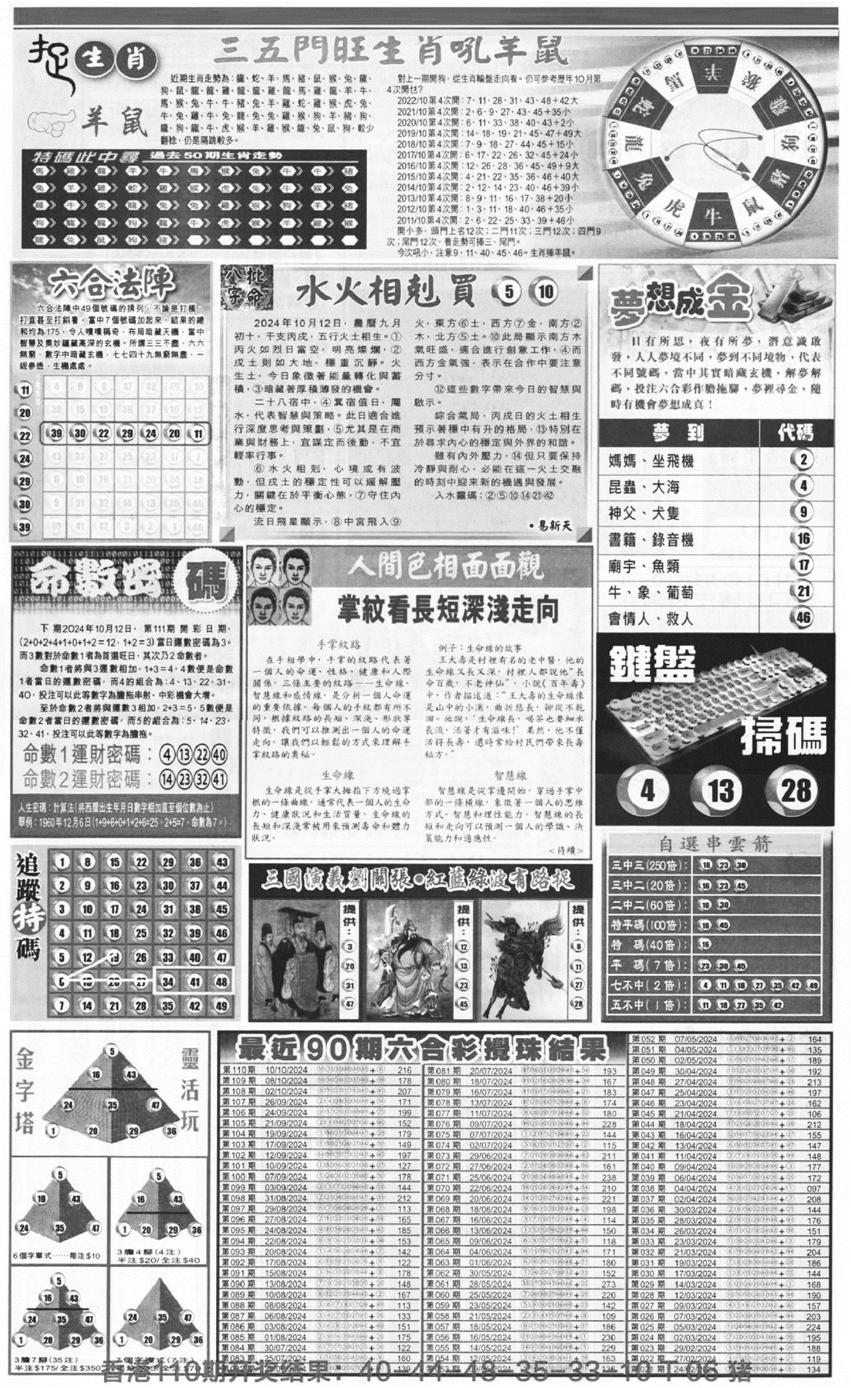 新报跑狗B(背面)-111