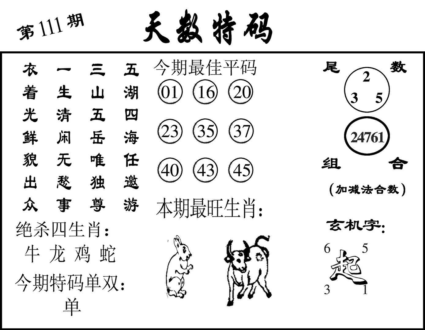 天数特码-111