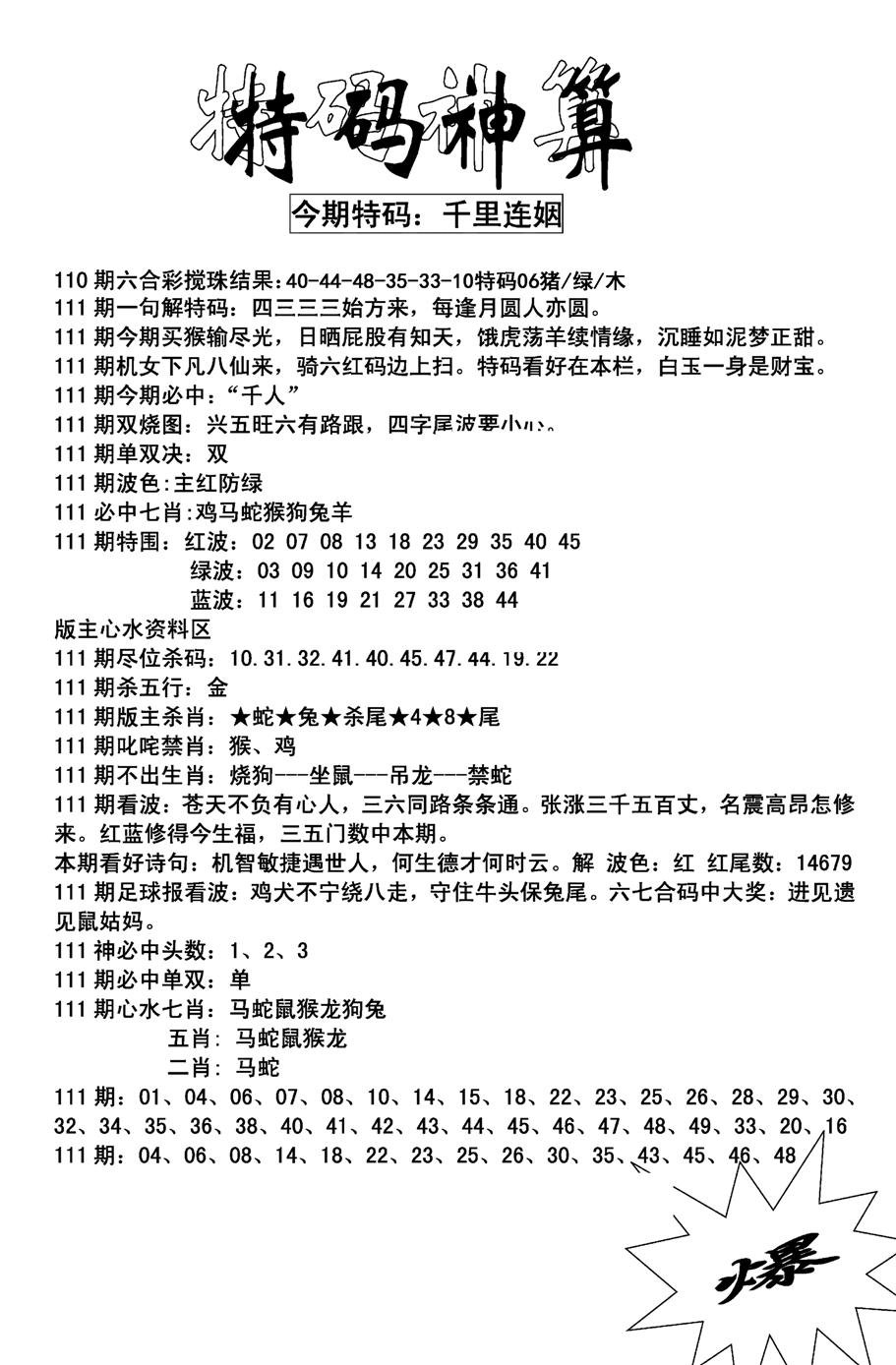 特码神算(新图)-111