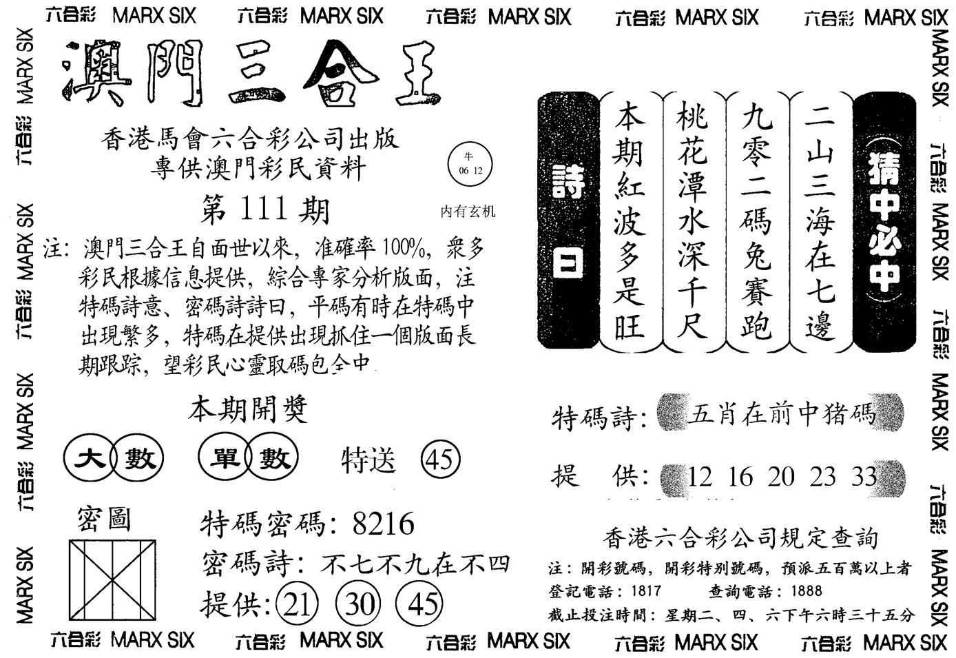 另澳门三合王A-111