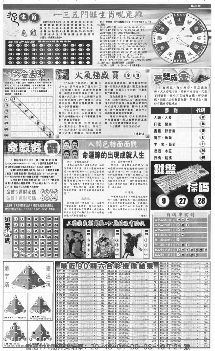 新报跑狗B(背面)-112