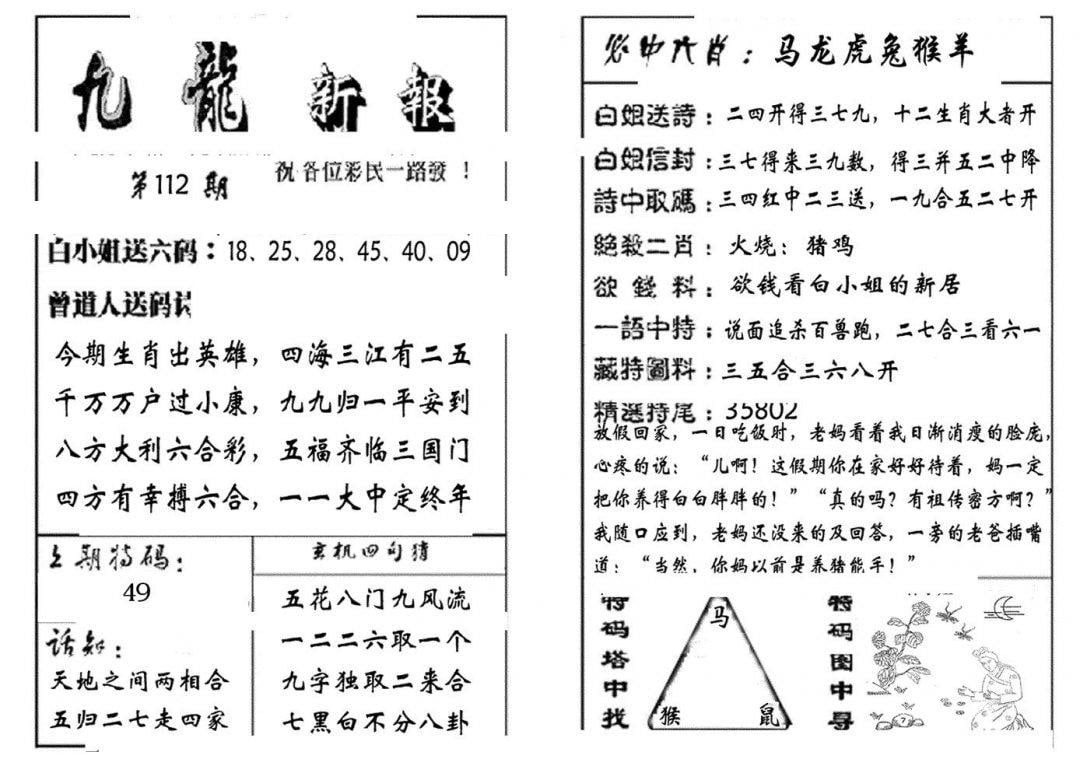 九龙新报(生肖版)-112