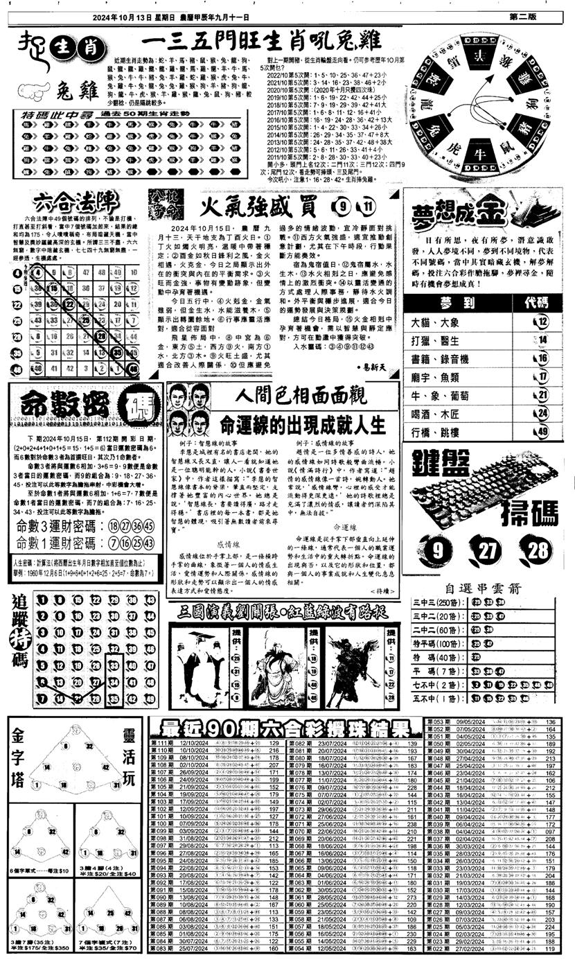 新报跑狗4-112