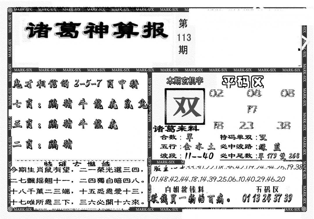 新诸葛神算报-113