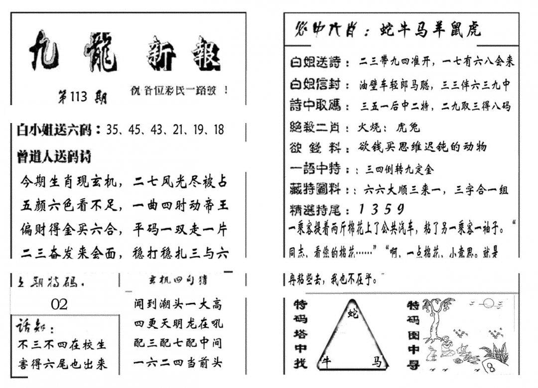 九龙新报(生肖版)-113