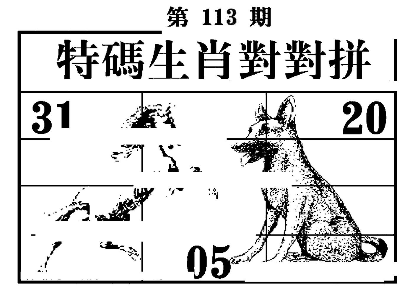 特码生肖对对拼-113