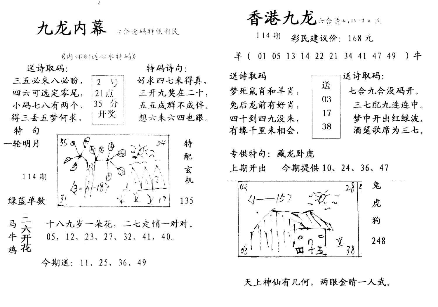 九龙内幕--开奖报-114