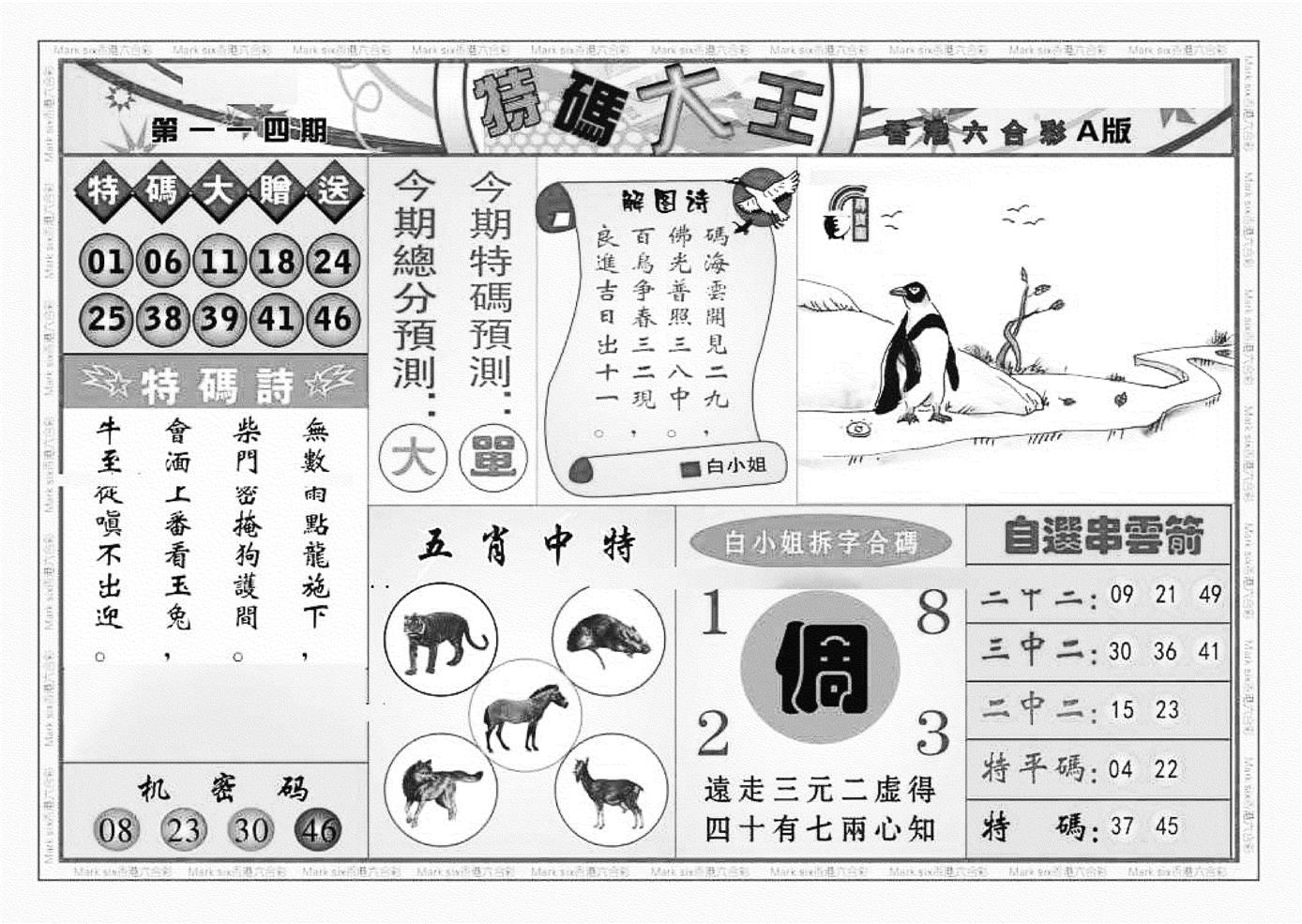 特码大王A（新图）-114