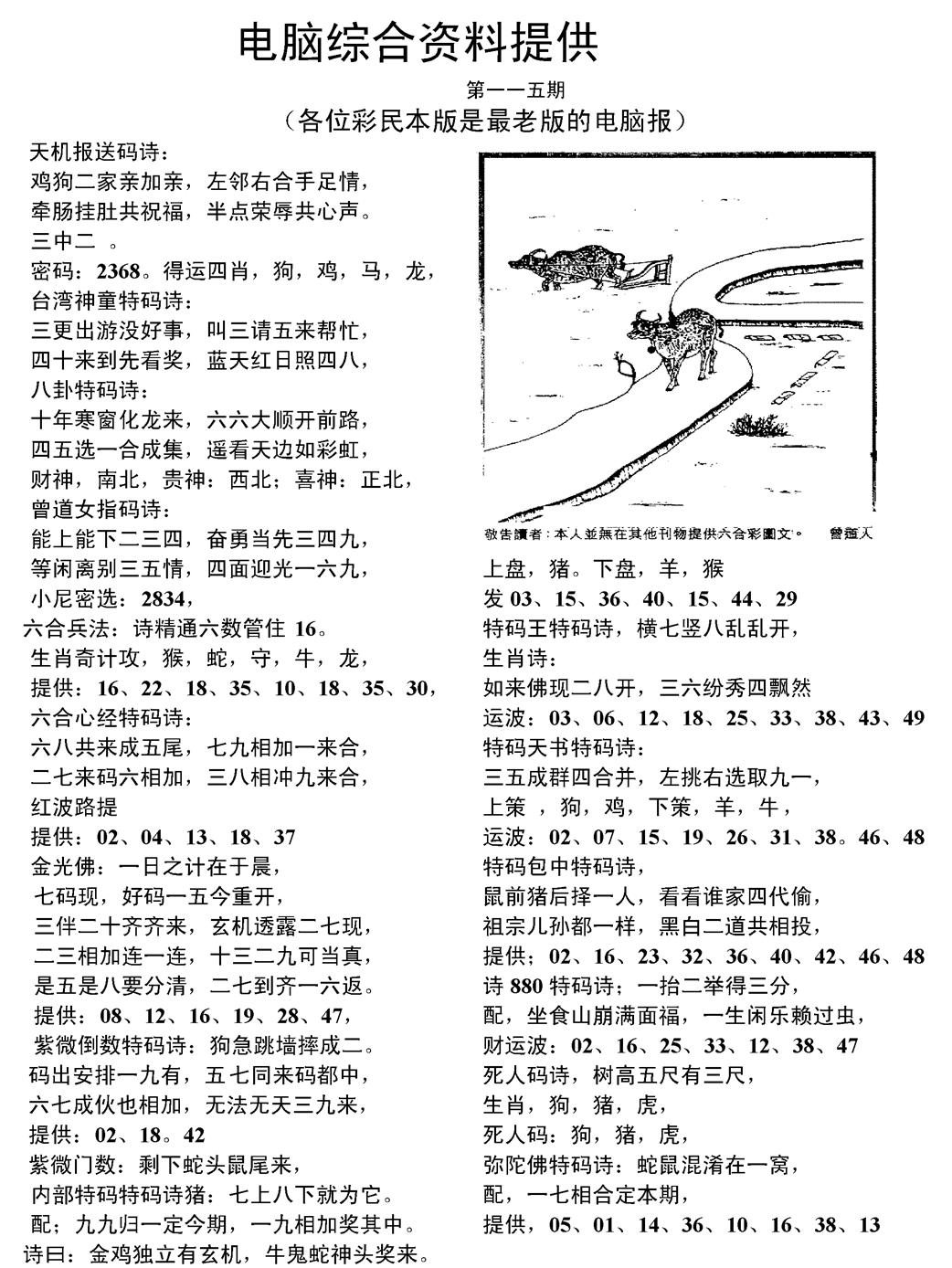 当日电脑综合资料C-115