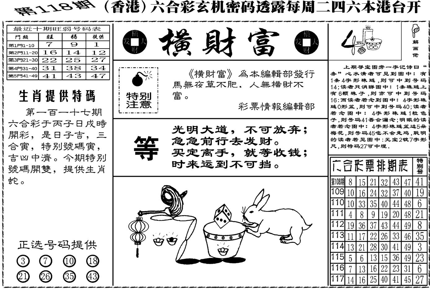 老版横财富-118