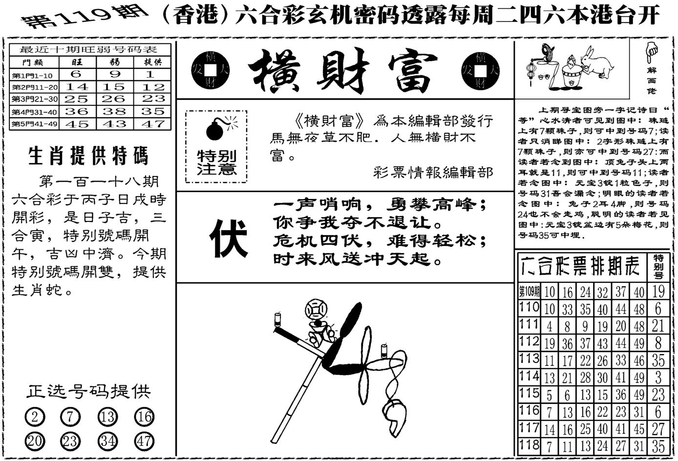 老版横财富-119