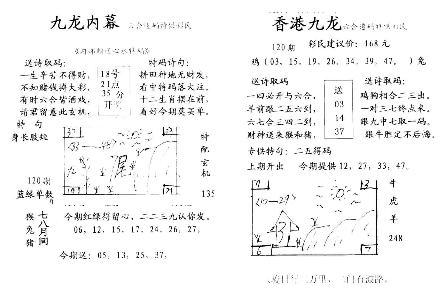 九龙内幕--开奖报-120