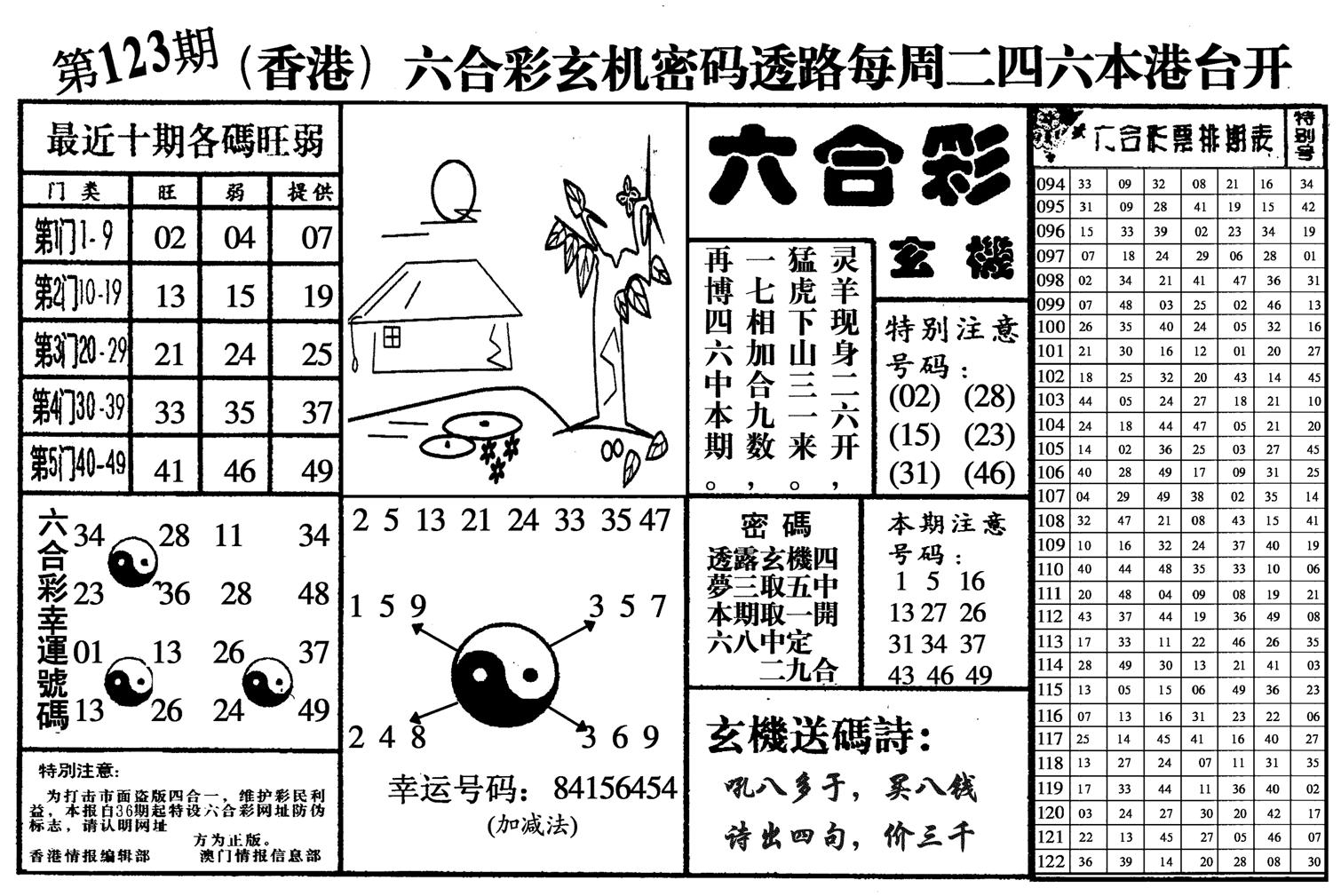 六合玄机-123