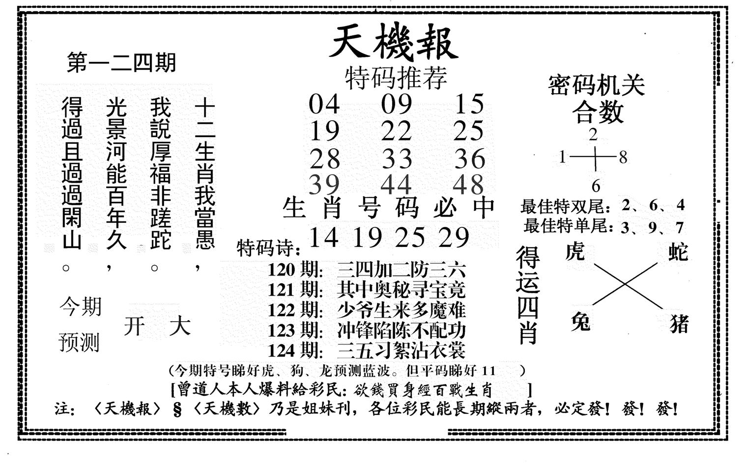 新天机报-124