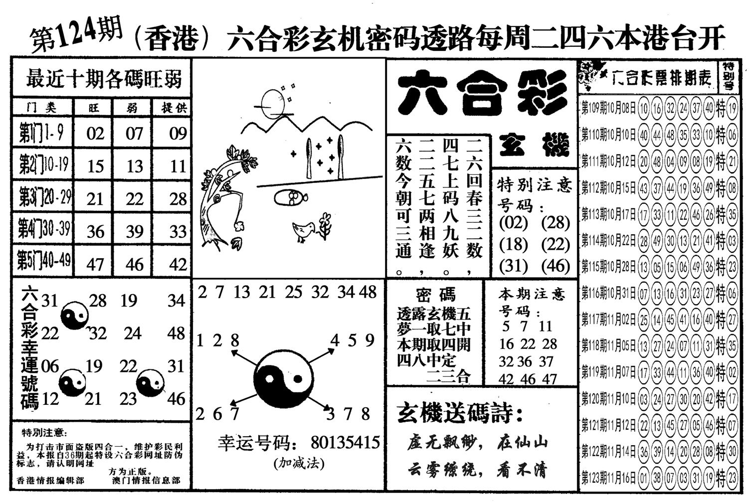 另六合玄机-124