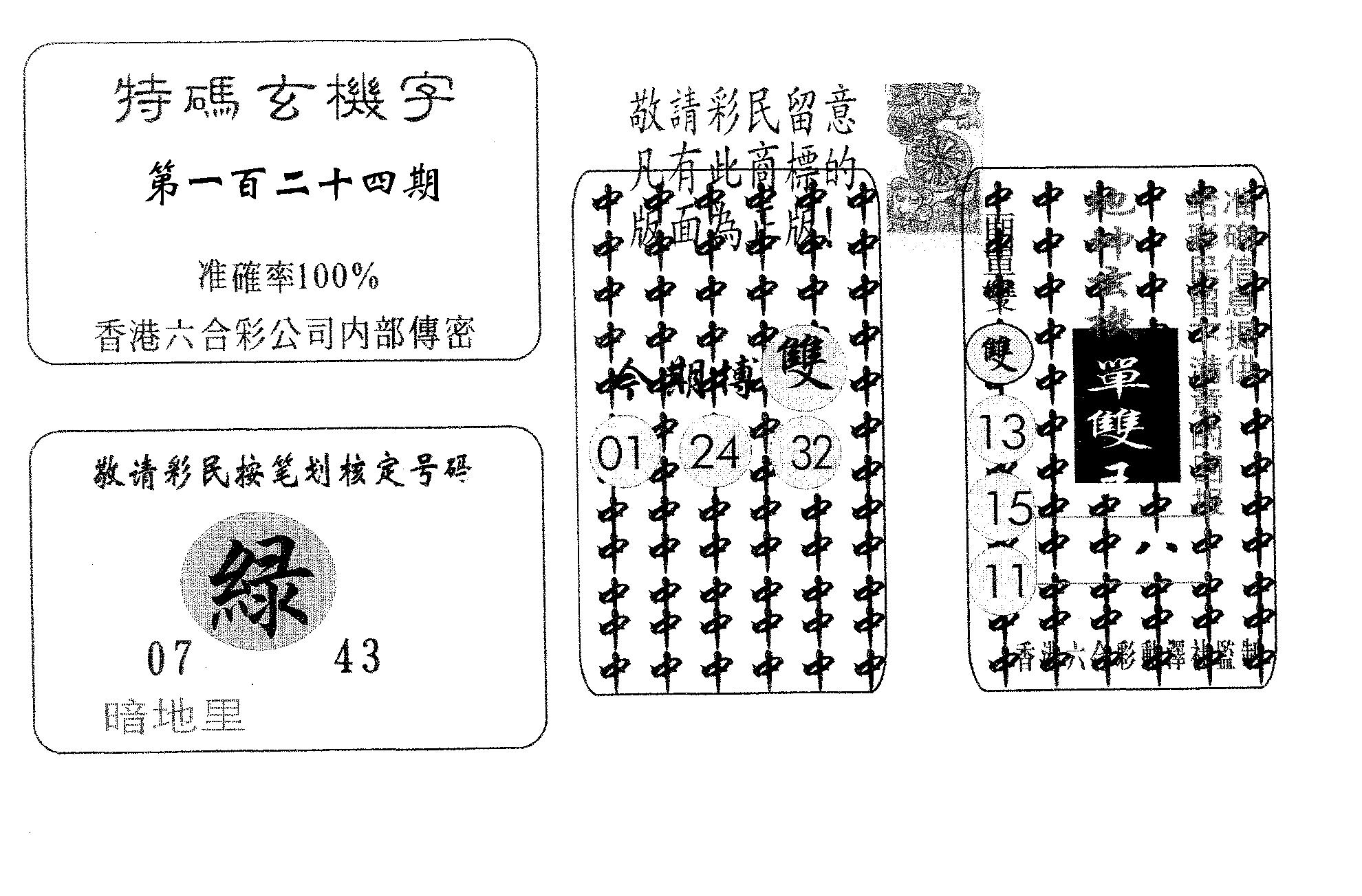 特码玄机字-124