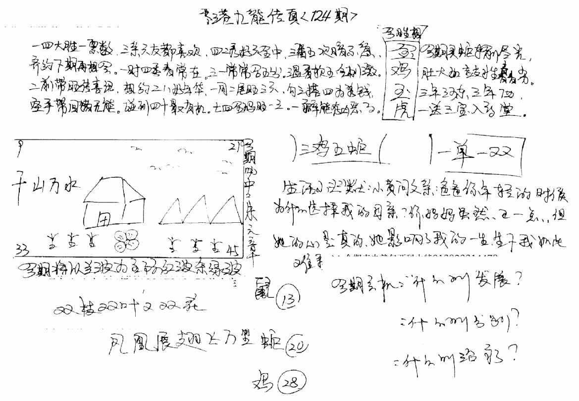 正版手写九龙-124