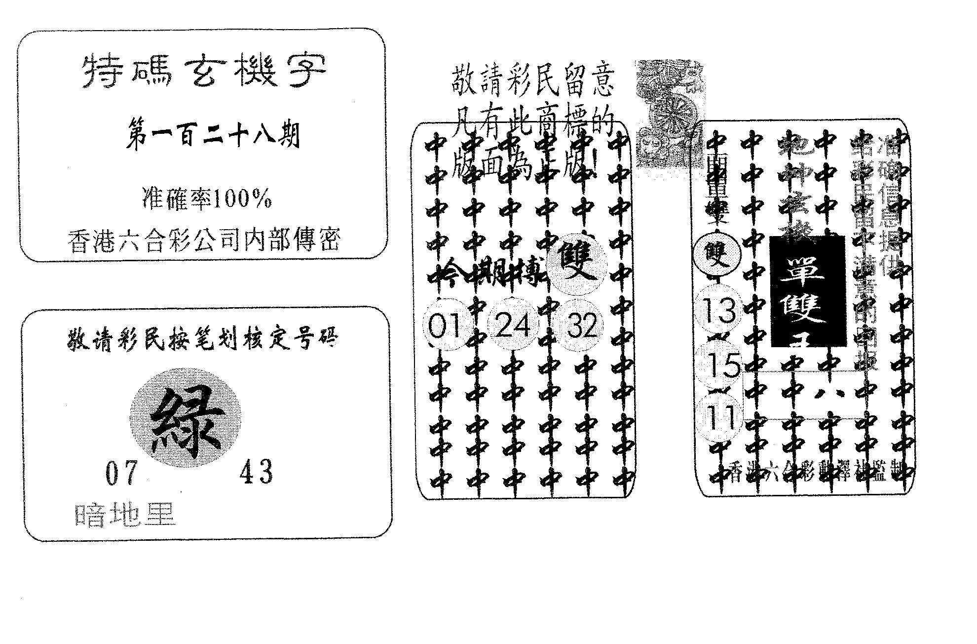 特码玄机字-128