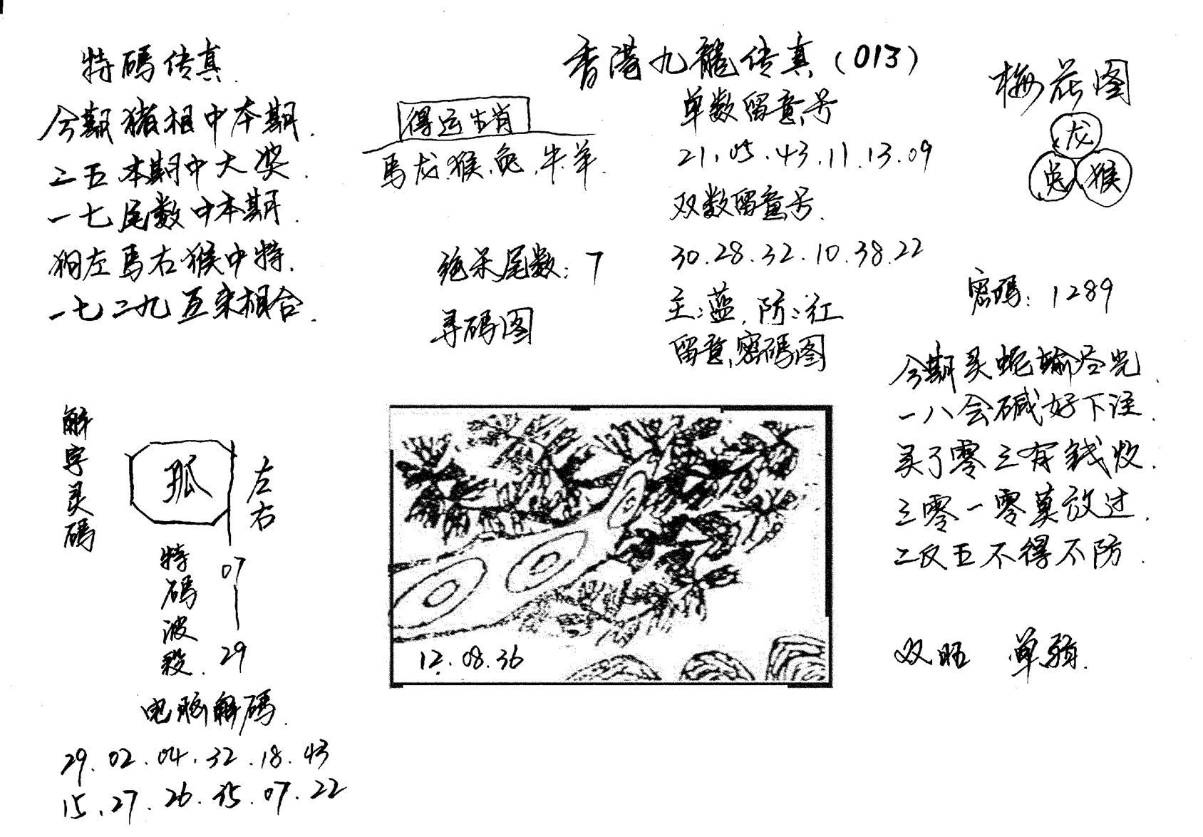 特码传真梅花图(手写版)-13