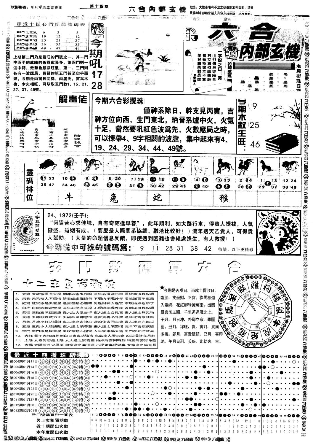 六合内部玄机A-14