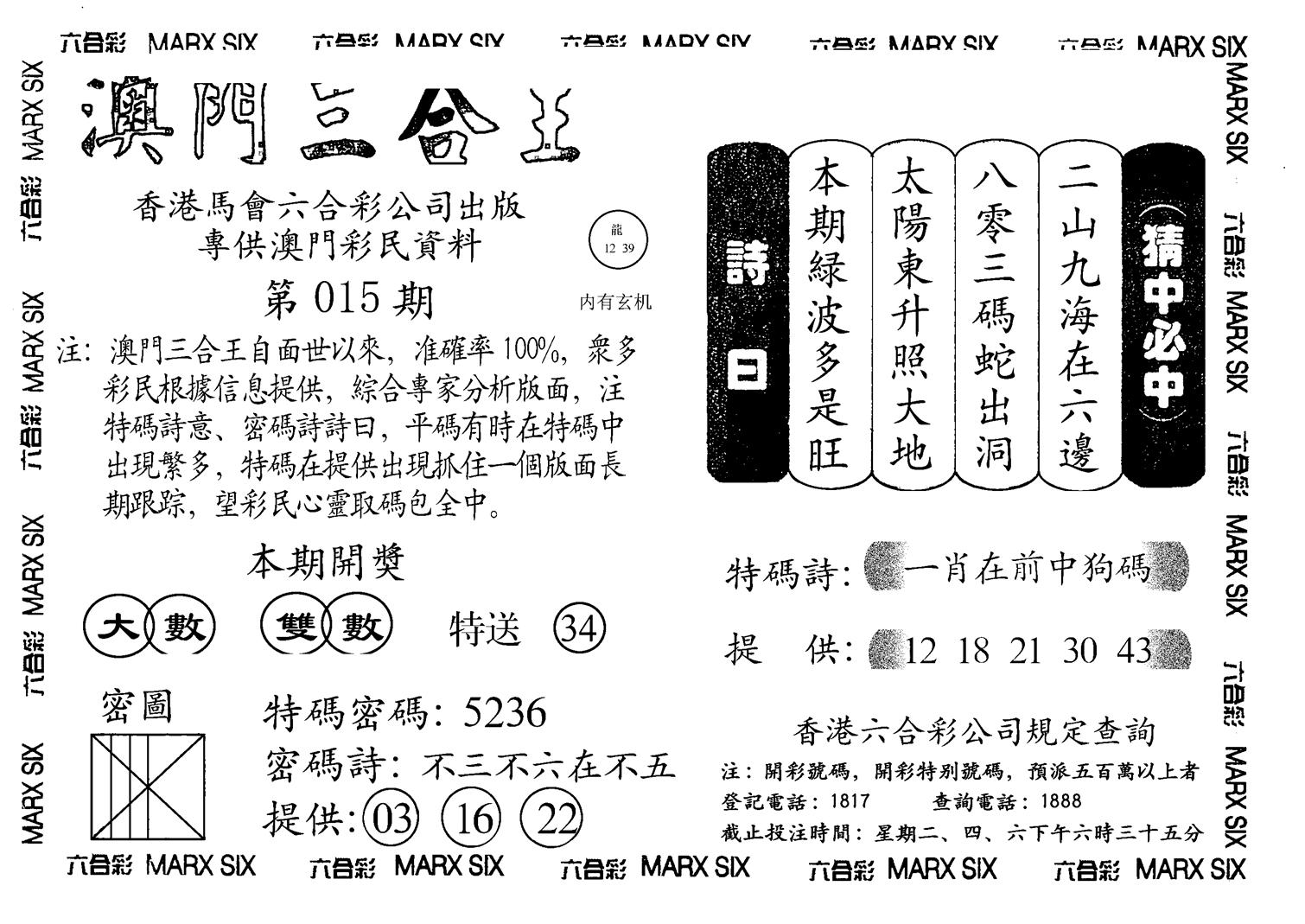 另澳门三合王A-15