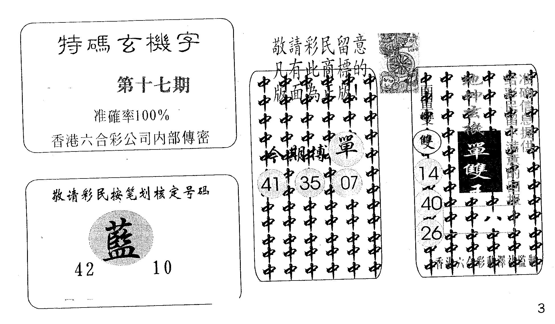 特码玄机字-17