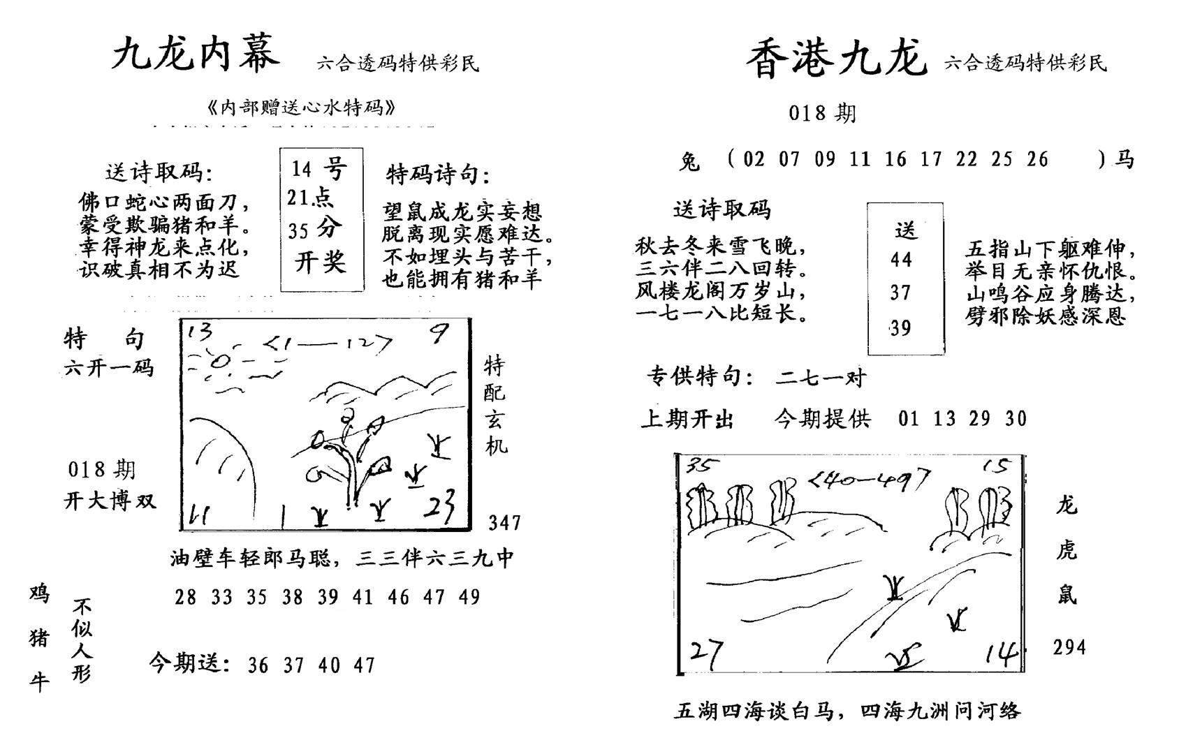 九龙内幕--开奖报-18