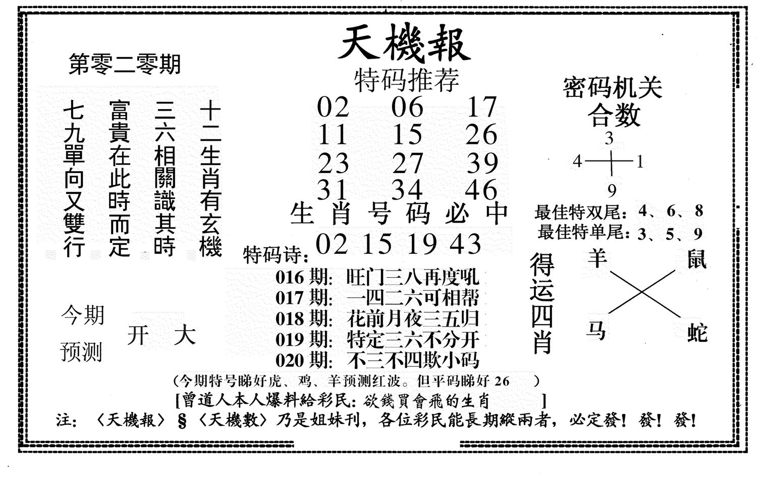 新天机报-20