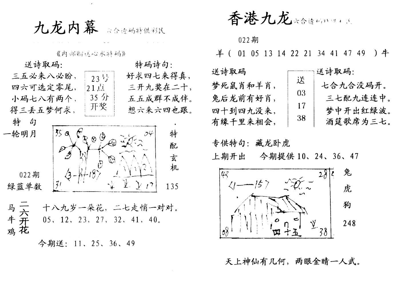 九龙内幕--开奖报-22