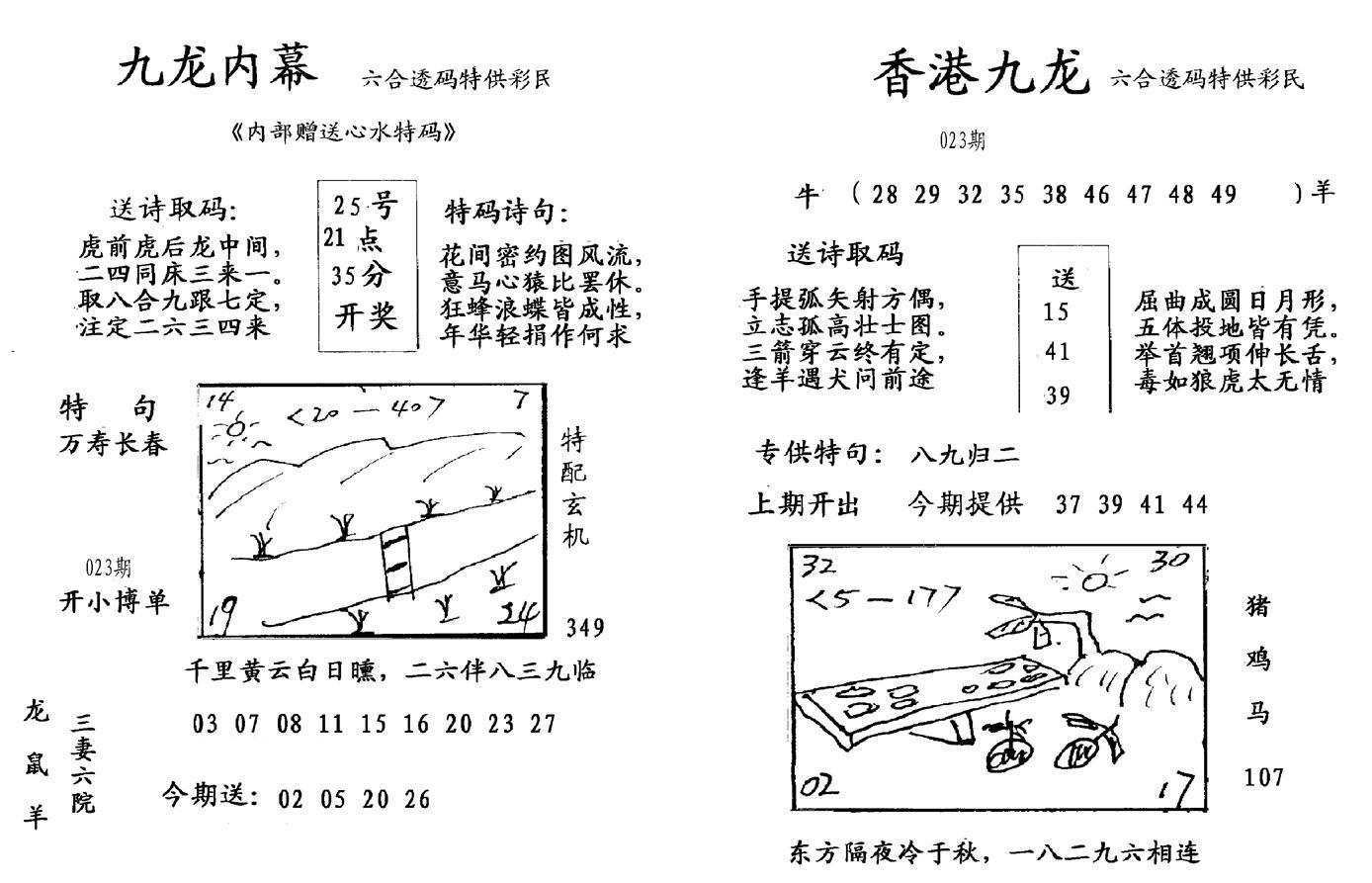 九龙内幕--开奖报-23