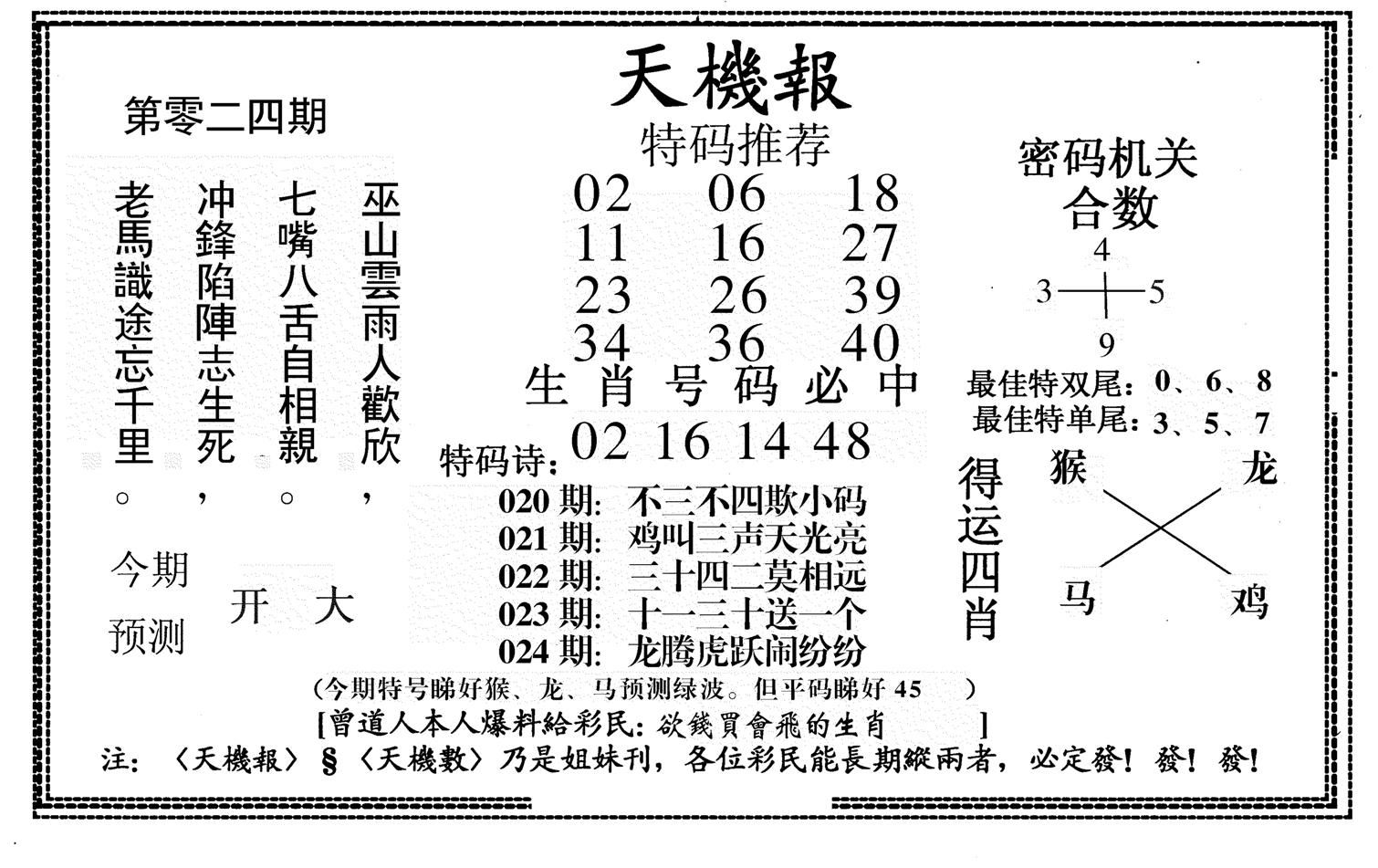 新天机报-24