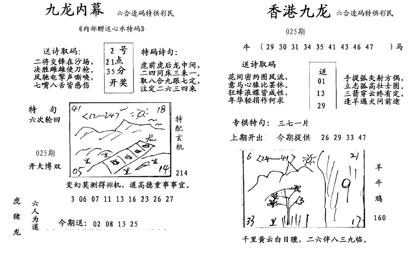 九龙内幕--开奖报-25