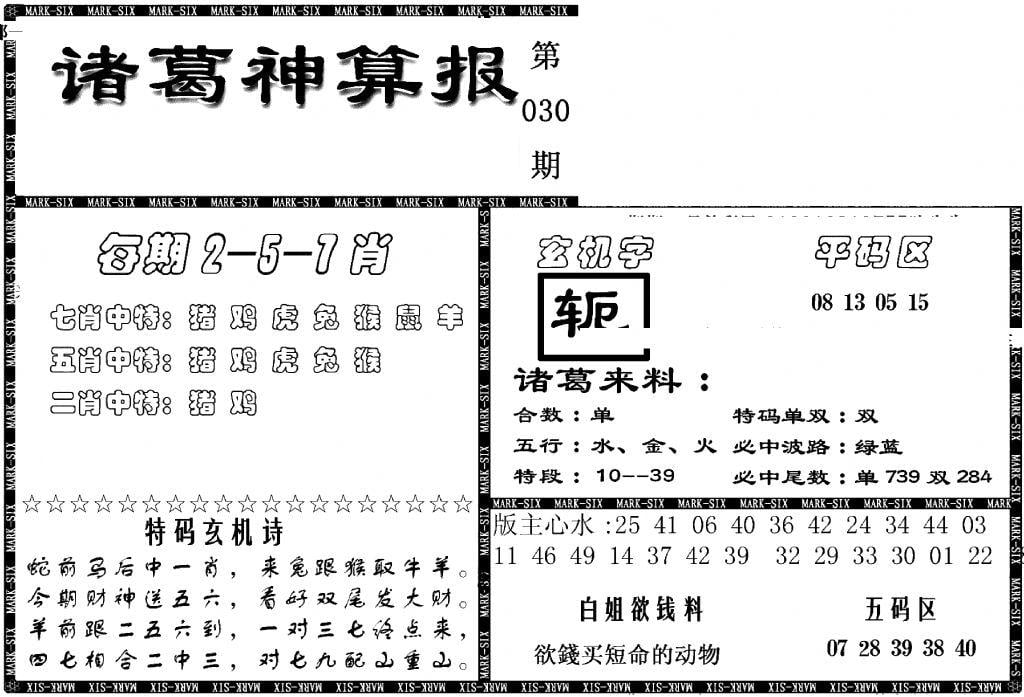 另新诸葛神算报-30