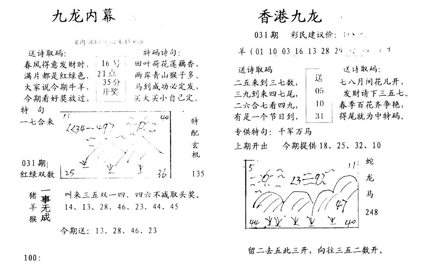 九龙内幕--开奖报-31