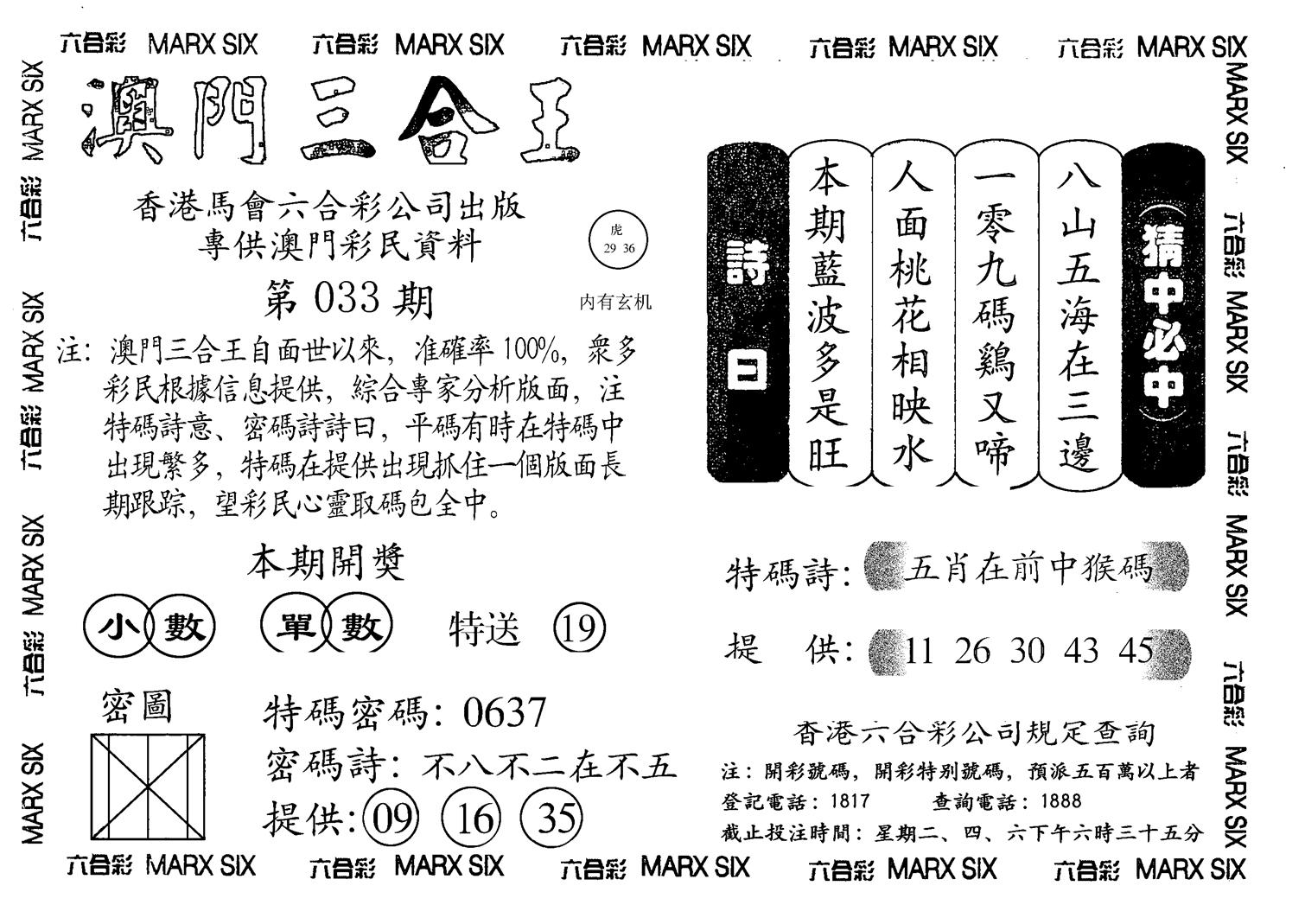 另澳门三合王A-33