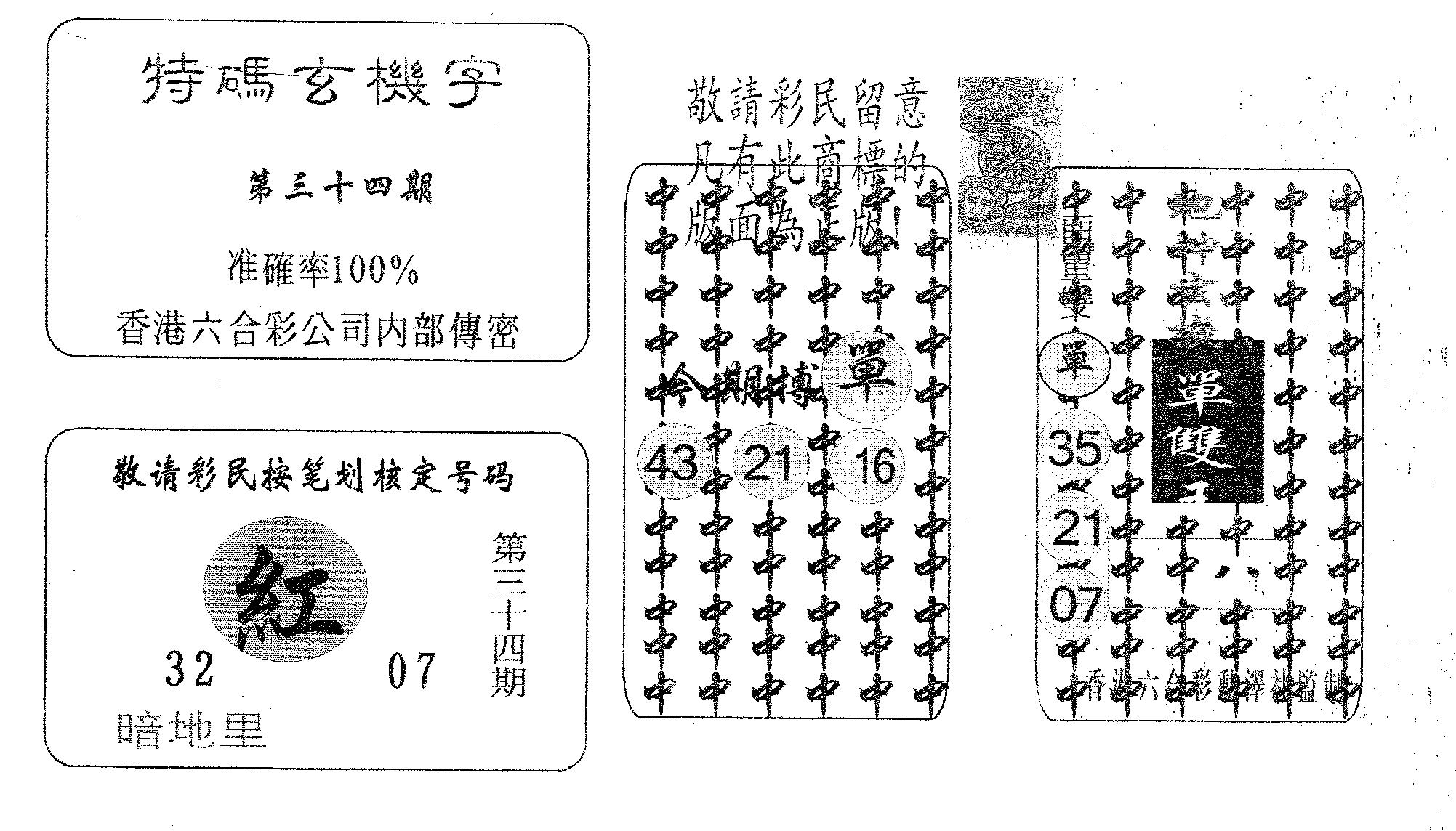 特码玄机字-34