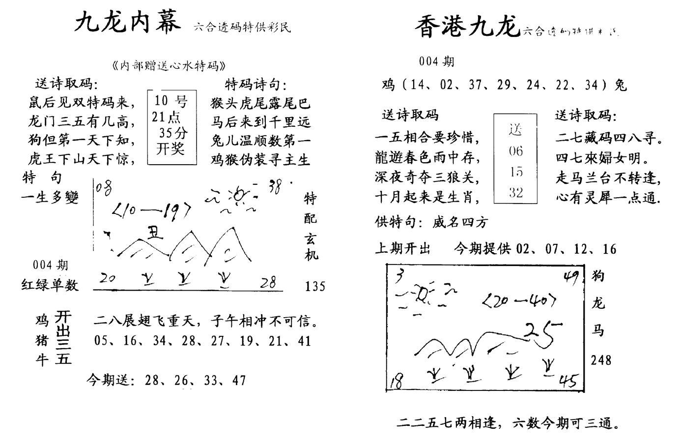 九龙内幕--开奖报-4