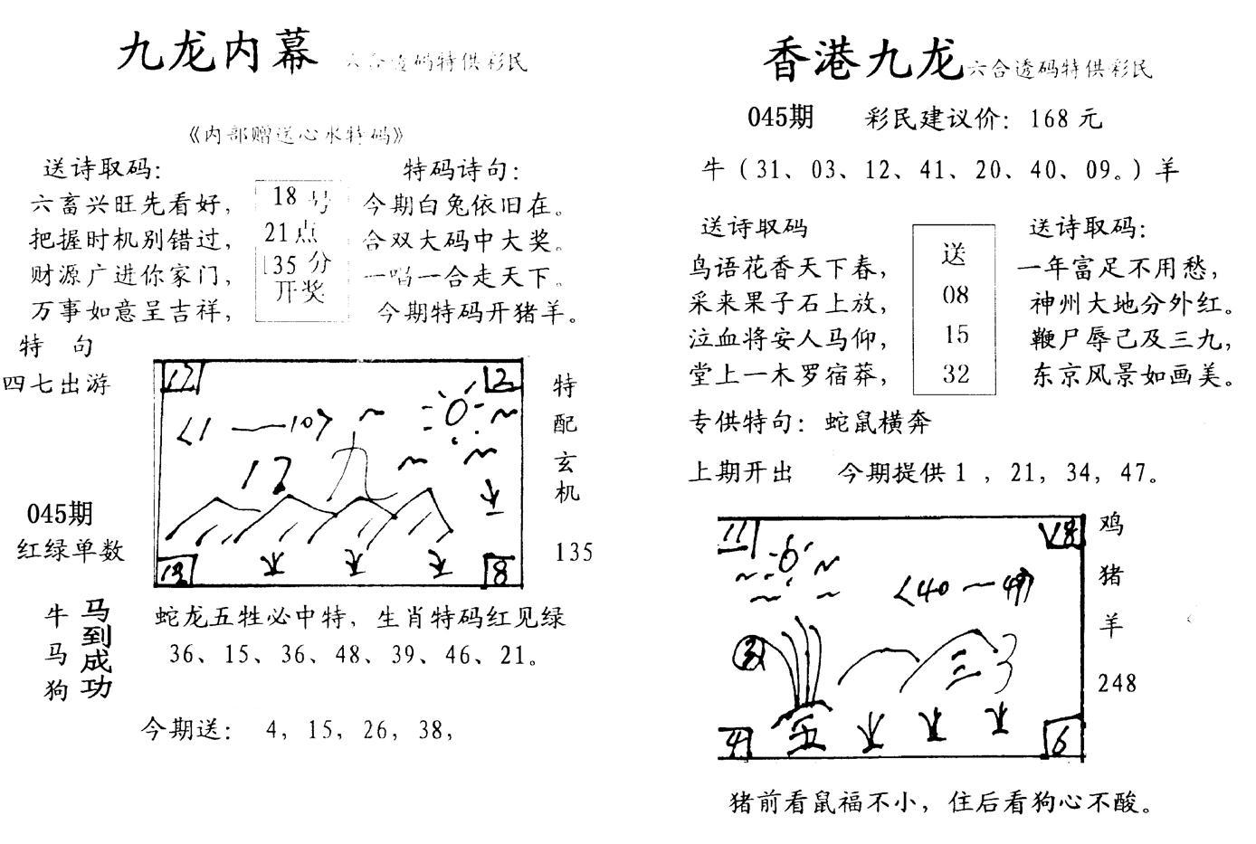 九龙内幕--开奖报-45