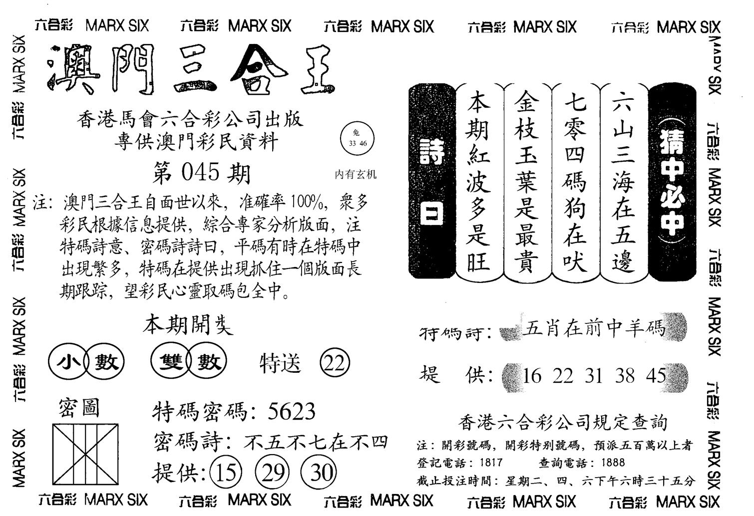 另澳门三合王A-45