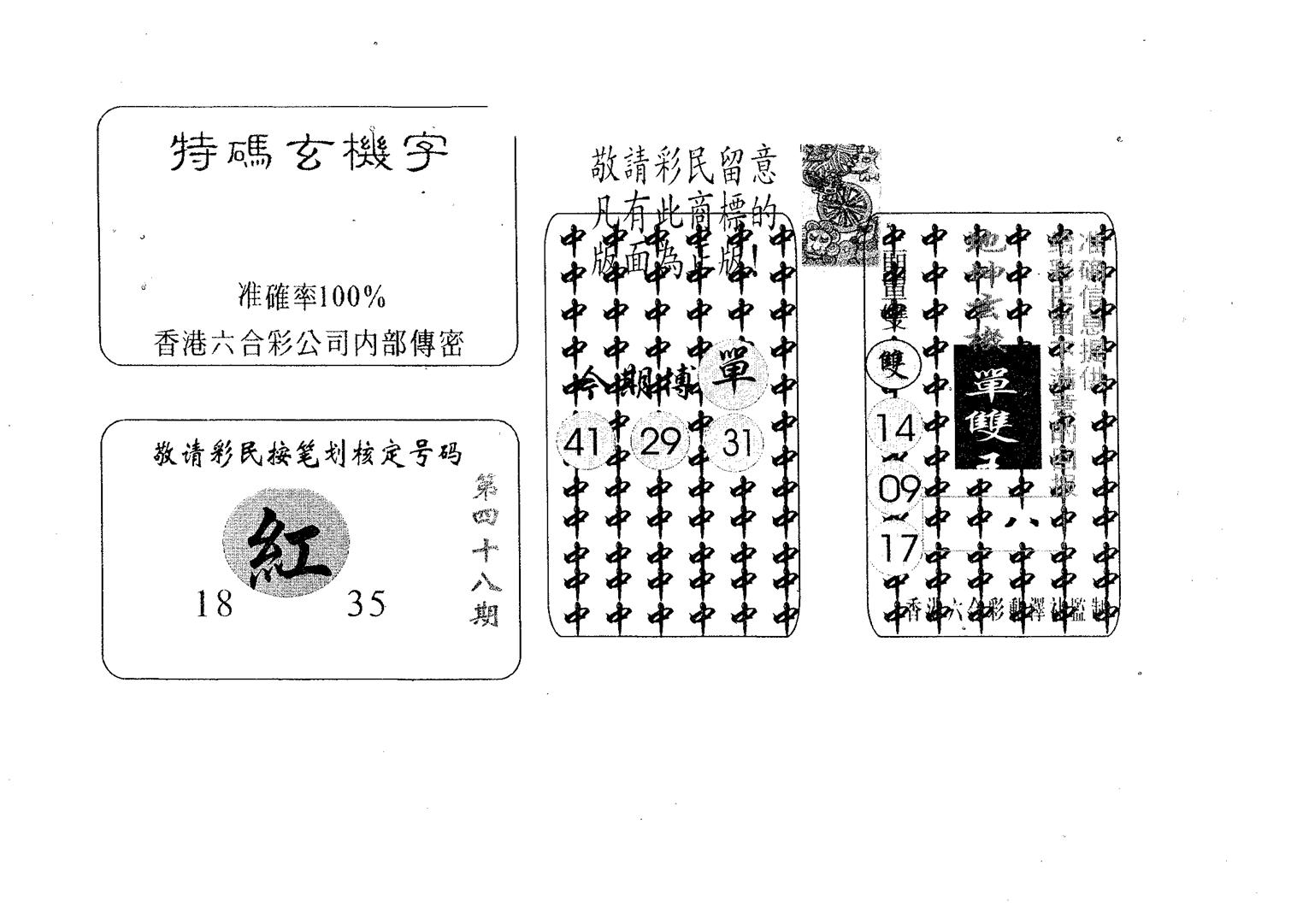 特码玄机字-48