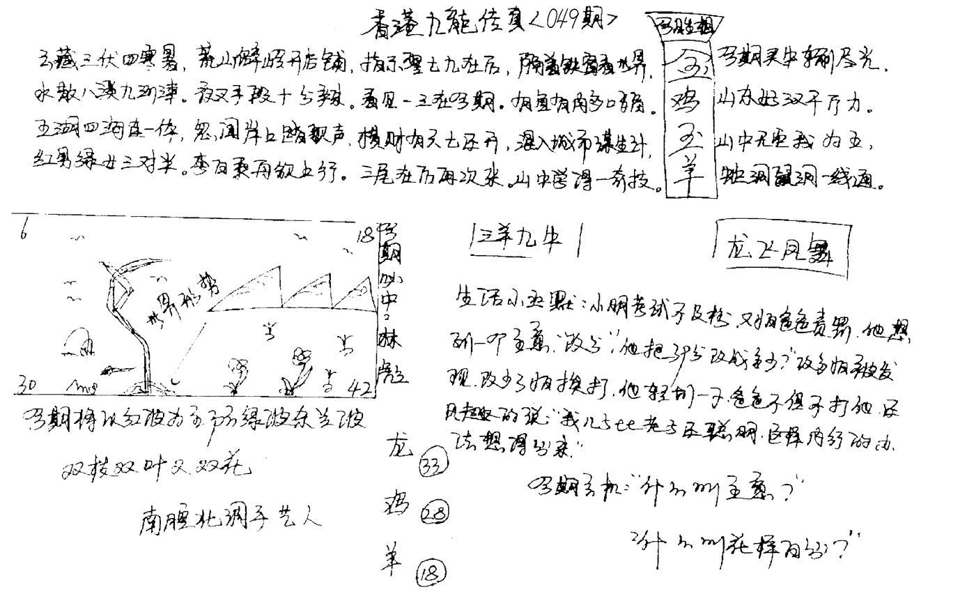 正版手写九龙-49