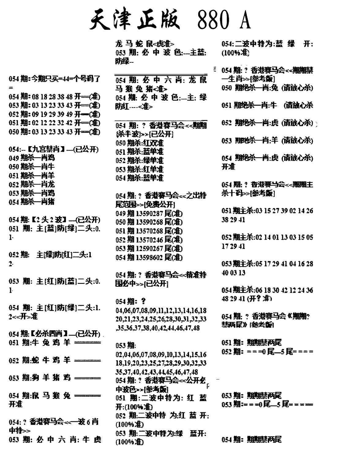 天津正版880A-54